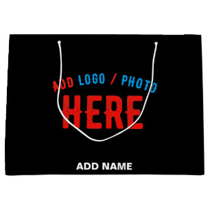 STYLISH MODERN CUSTOMIZABLE BLACK VERIFIED BRANDED LARGE GIFT BAG