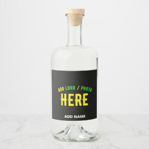 STYLISH MODERN CUSTOMIZABLE BLACK VERIFIED BRANDED LIQUOR BOTTLE LABEL