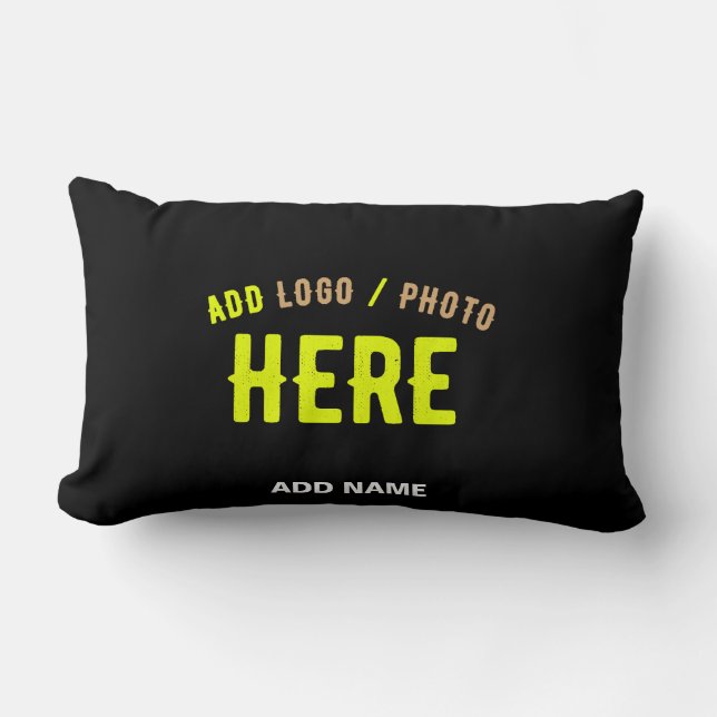 STYLISH MODERN CUSTOMIZABLE BLACK VERIFIED BRANDED LUMBAR CUSHION (Front)