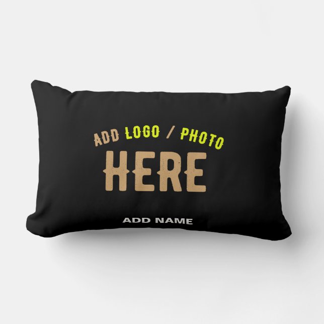 STYLISH MODERN CUSTOMIZABLE BLACK VERIFIED BRANDED LUMBAR CUSHION (Front)