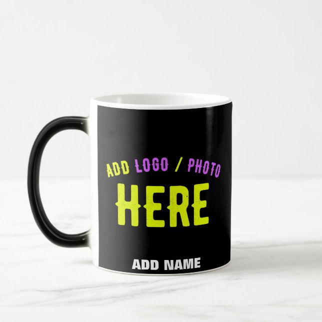 STYLISH MODERN CUSTOMIZABLE BLACK VERIFIED BRANDED MAGIC MUG (Left)