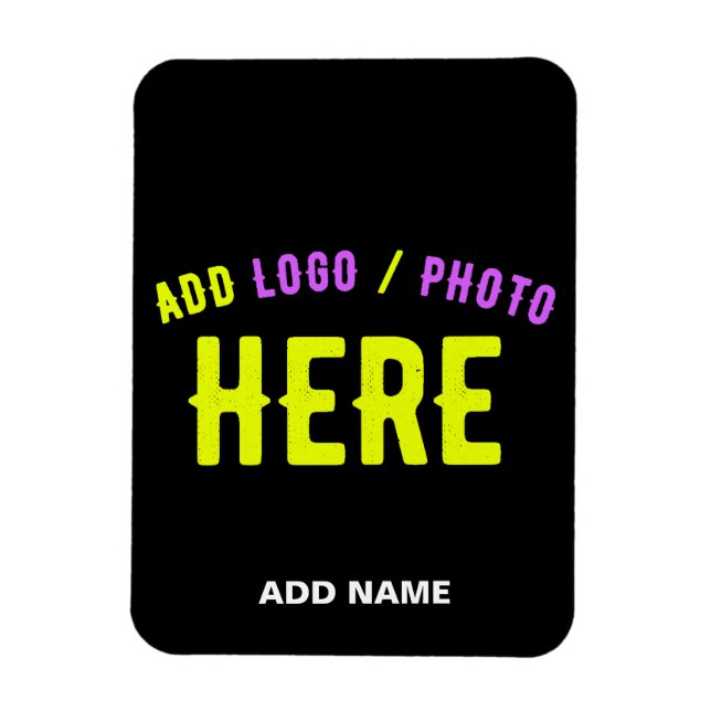 STYLISH MODERN CUSTOMIZABLE BLACK VERIFIED BRANDED MAGNET (Vertical)