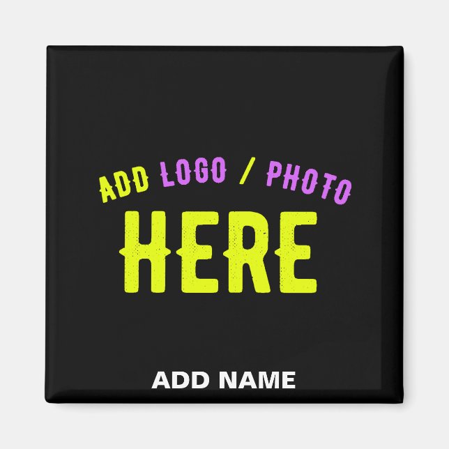 STYLISH MODERN CUSTOMIZABLE BLACK VERIFIED BRANDED MAGNET (Front)