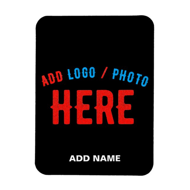 STYLISH MODERN CUSTOMIZABLE BLACK VERIFIED BRANDED MAGNET (Vertical)