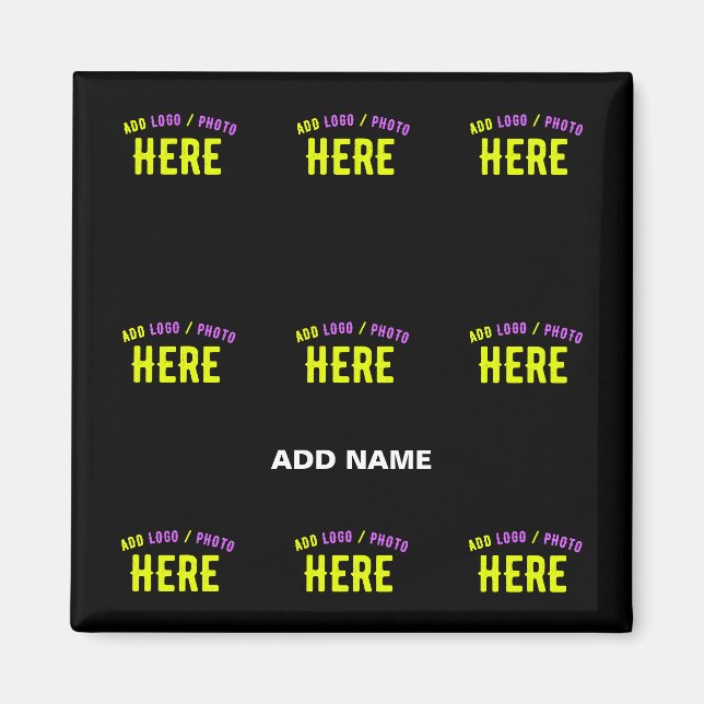 STYLISH MODERN CUSTOMIZABLE BLACK VERIFIED BRANDED MAGNET (Front)