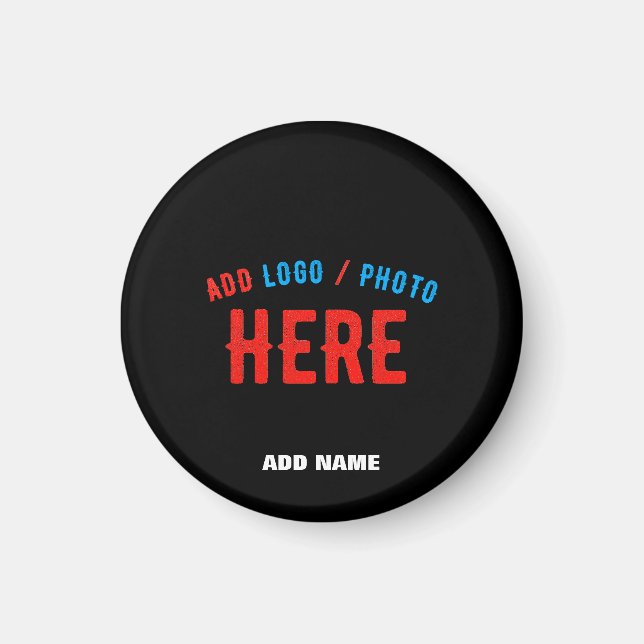 STYLISH MODERN CUSTOMIZABLE BLACK VERIFIED BRANDED MAGNET (Front)