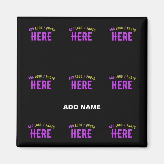 STYLISH MODERN CUSTOMIZABLE BLACK VERIFIED BRANDED MAGNET (Front)