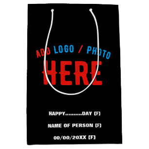 STYLISH MODERN CUSTOMIZABLE BLACK VERIFIED BRANDED MEDIUM GIFT BAG