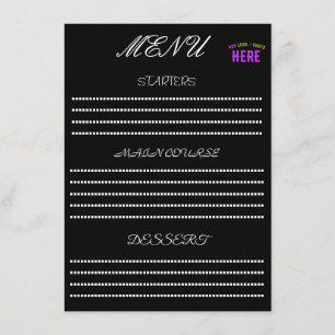 STYLISH MODERN CUSTOMIZABLE BLACK VERIFIED BRANDED MENU