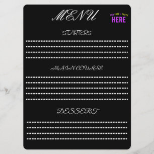 STYLISH MODERN CUSTOMIZABLE BLACK VERIFIED BRANDED MENU