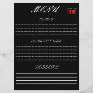 STYLISH MODERN CUSTOMIZABLE BLACK VERIFIED BRANDED MENU