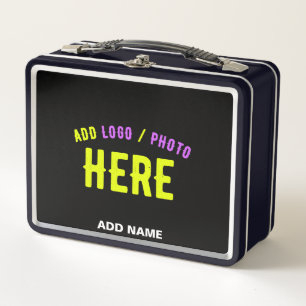 STYLISH MODERN CUSTOMIZABLE BLACK VERIFIED BRANDED METAL LUNCH BOX