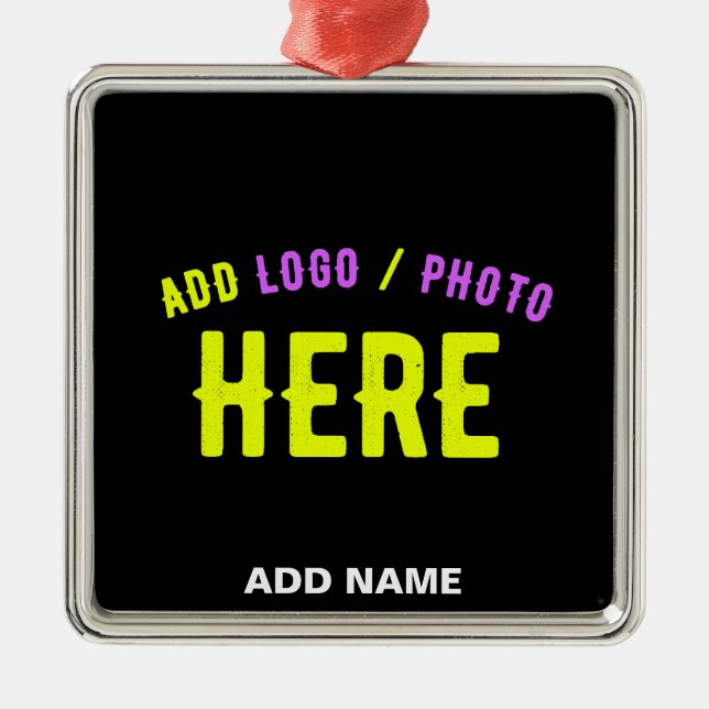 STYLISH MODERN CUSTOMIZABLE BLACK VERIFIED BRANDED METAL ORNAMENT (Front)