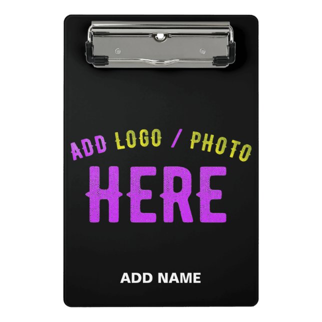 STYLISH MODERN CUSTOMIZABLE BLACK VERIFIED BRANDED MINI CLIPBOARD (Front)