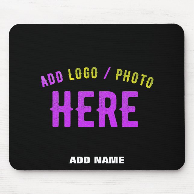 STYLISH MODERN CUSTOMIZABLE BLACK VERIFIED BRANDED MOUSE PAD (Front)