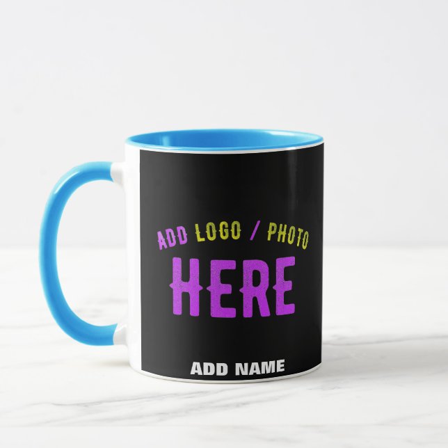 STYLISH MODERN CUSTOMIZABLE BLACK VERIFIED BRANDED MUG (Left)