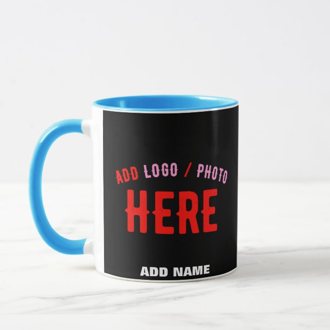 STYLISH MODERN CUSTOMIZABLE BLACK VERIFIED BRANDED MUG (Left)