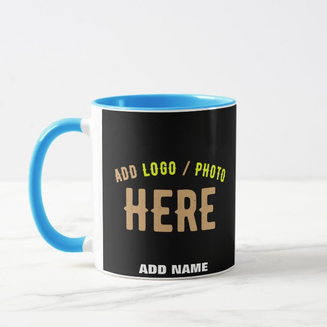 STYLISH MODERN CUSTOMIZABLE BLACK VERIFIED BRANDED MUG (Left)