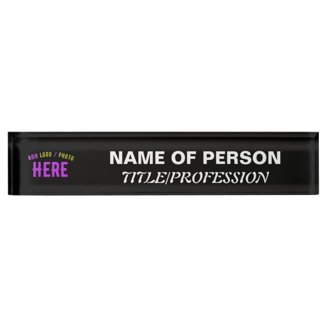 STYLISH MODERN CUSTOMIZABLE BLACK VERIFIED BRANDED NAMEPLATE (Front)
