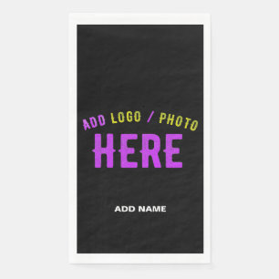 STYLISH MODERN CUSTOMIZABLE BLACK VERIFIED BRANDED NAPKIN