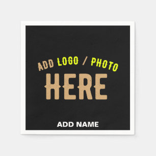 STYLISH MODERN CUSTOMIZABLE BLACK VERIFIED BRANDED NAPKIN
