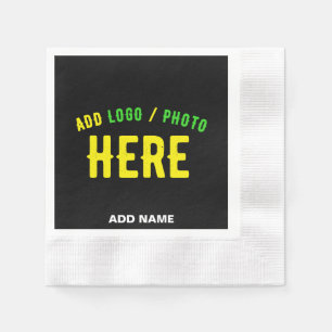 STYLISH MODERN CUSTOMIZABLE BLACK VERIFIED BRANDED NAPKIN