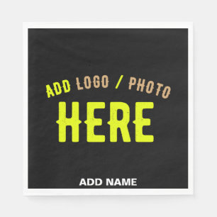 STYLISH MODERN CUSTOMIZABLE BLACK VERIFIED BRANDED NAPKIN