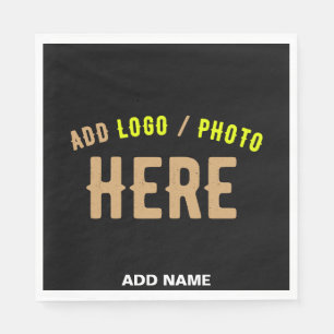 STYLISH MODERN CUSTOMIZABLE BLACK VERIFIED BRANDED NAPKIN