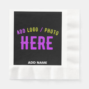 STYLISH MODERN CUSTOMIZABLE BLACK VERIFIED BRANDED NAPKIN