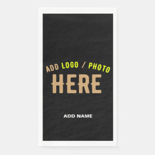 STYLISH MODERN CUSTOMIZABLE BLACK VERIFIED BRANDED NAPKIN
