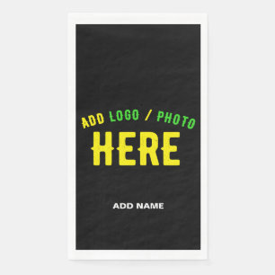 STYLISH MODERN CUSTOMIZABLE BLACK VERIFIED BRANDED NAPKIN