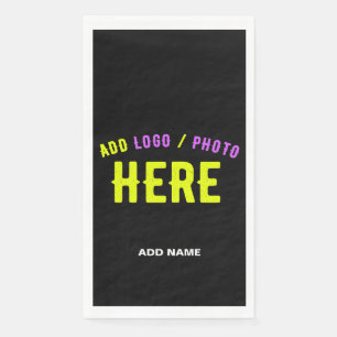 STYLISH MODERN CUSTOMIZABLE BLACK VERIFIED BRANDED NAPKIN