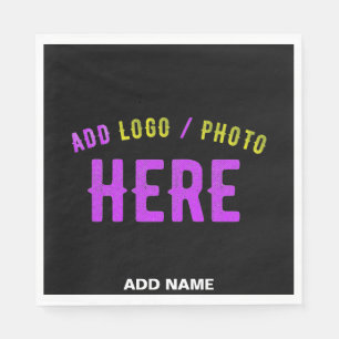STYLISH MODERN CUSTOMIZABLE BLACK VERIFIED BRANDED NAPKIN