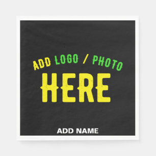 STYLISH MODERN CUSTOMIZABLE BLACK VERIFIED BRANDED NAPKIN