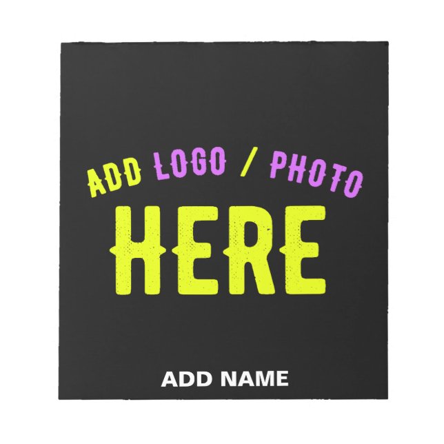 STYLISH MODERN CUSTOMIZABLE BLACK VERIFIED BRANDED NOTEPAD (Front)