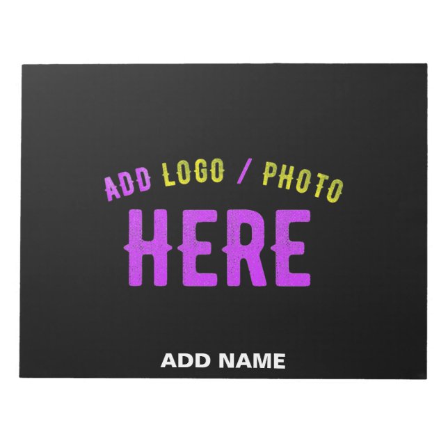 STYLISH MODERN CUSTOMIZABLE BLACK VERIFIED BRANDED NOTEPAD (Front)