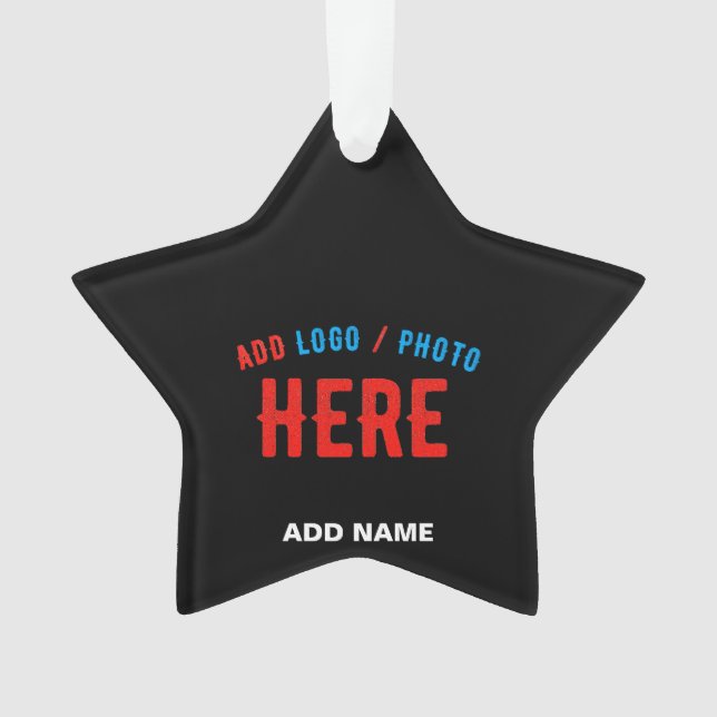STYLISH MODERN CUSTOMIZABLE BLACK VERIFIED BRANDED ORNAMENT (Front)
