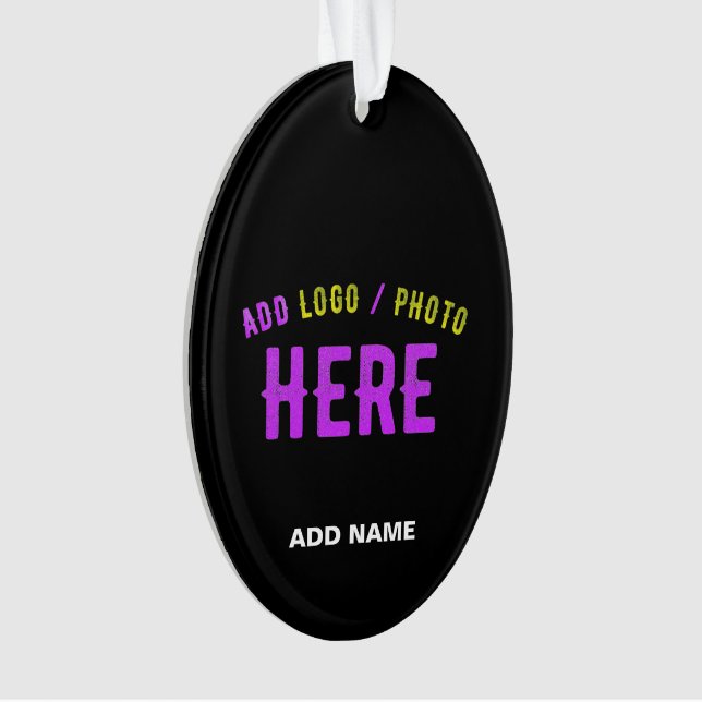 STYLISH MODERN CUSTOMIZABLE BLACK VERIFIED BRANDED ORNAMENT (Front)