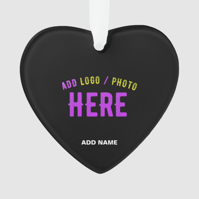 STYLISH MODERN CUSTOMIZABLE BLACK VERIFIED BRANDED ORNAMENT (Front)