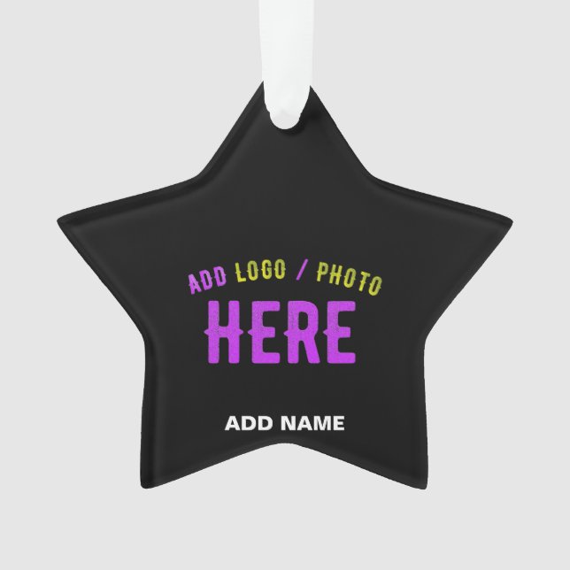 STYLISH MODERN CUSTOMIZABLE BLACK VERIFIED BRANDED ORNAMENT (Front)