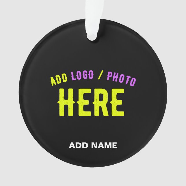 STYLISH MODERN CUSTOMIZABLE BLACK VERIFIED BRANDED ORNAMENT (Front)