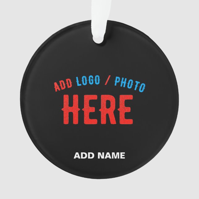 STYLISH MODERN CUSTOMIZABLE BLACK VERIFIED BRANDED ORNAMENT (Front)