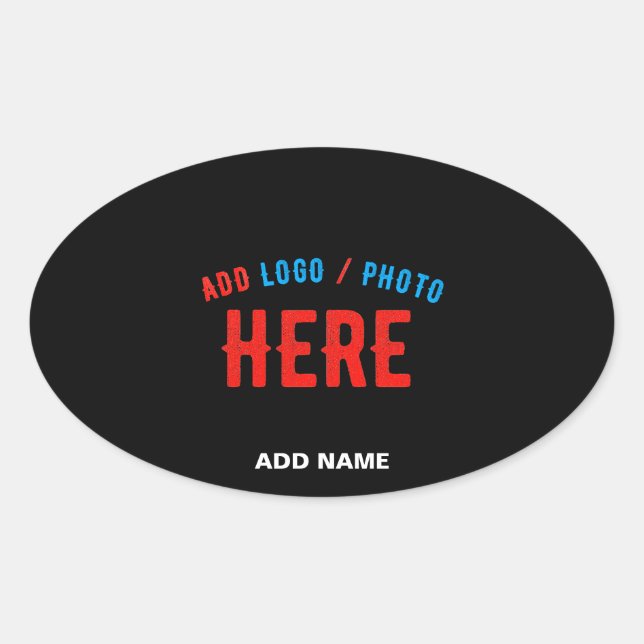 STYLISH MODERN CUSTOMIZABLE BLACK VERIFIED BRANDED OVAL STICKER (Front)