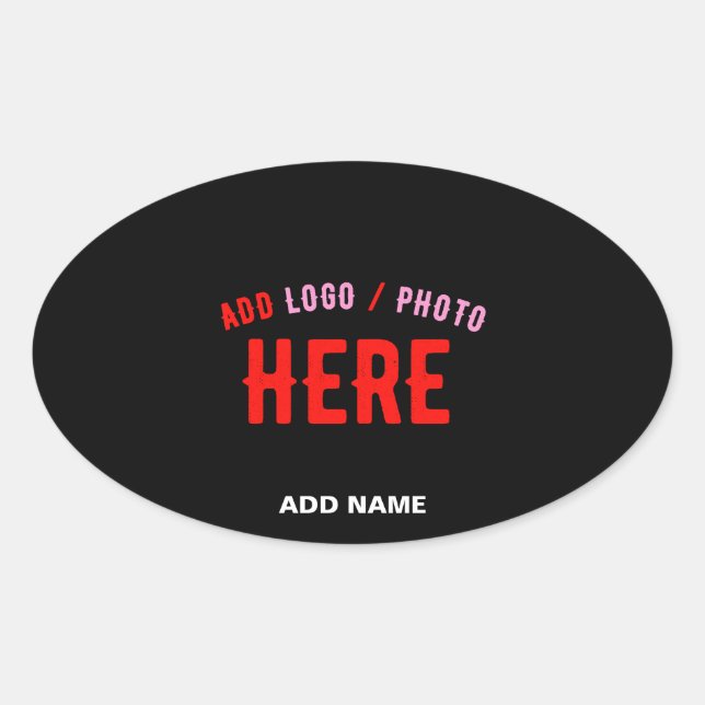 STYLISH MODERN CUSTOMIZABLE BLACK VERIFIED BRANDED OVAL STICKER (Front)