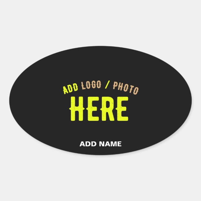 STYLISH MODERN CUSTOMIZABLE BLACK VERIFIED BRANDED OVAL STICKER (Front)