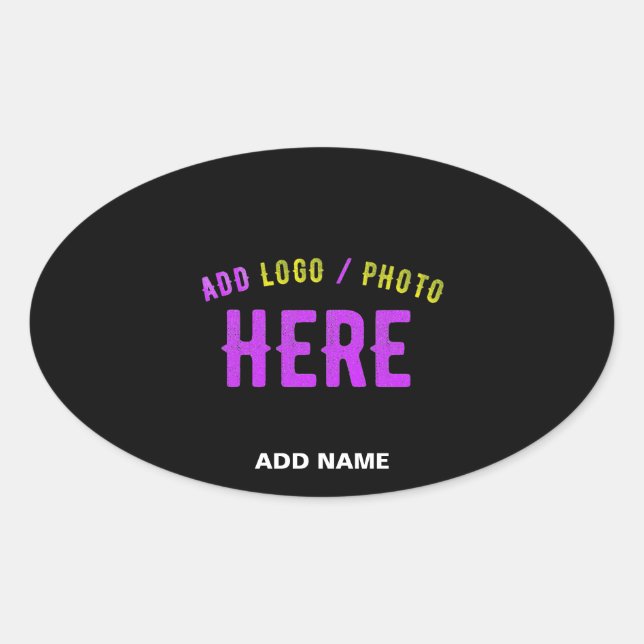STYLISH MODERN CUSTOMIZABLE BLACK VERIFIED BRANDED OVAL STICKER (Front)