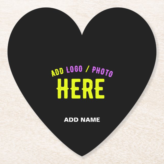 STYLISH MODERN CUSTOMIZABLE BLACK VERIFIED BRANDED PAPER COASTER (Front)