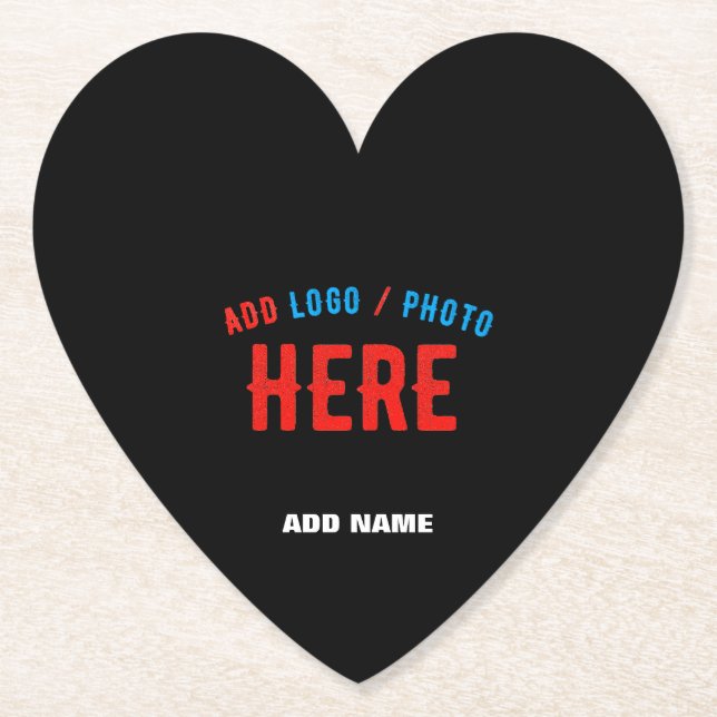 STYLISH MODERN CUSTOMIZABLE BLACK VERIFIED BRANDED PAPER COASTER (Front)