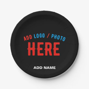 STYLISH MODERN CUSTOMIZABLE BLACK VERIFIED BRANDED PAPER PLATE