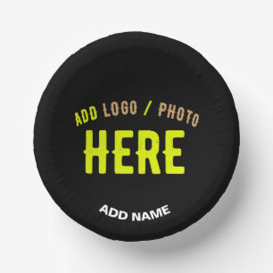 STYLISH MODERN CUSTOMIZABLE BLACK VERIFIED BRANDED PAPER PLATE
